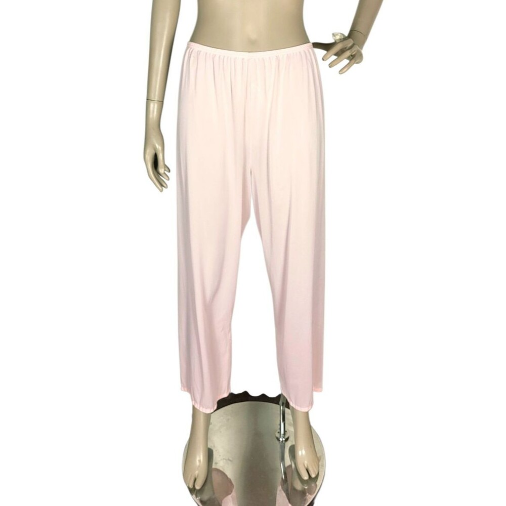 Vintage 60s Vanity Fair Silky Nylon Pink Pant Slip or Lounge Pajama Pants Medium